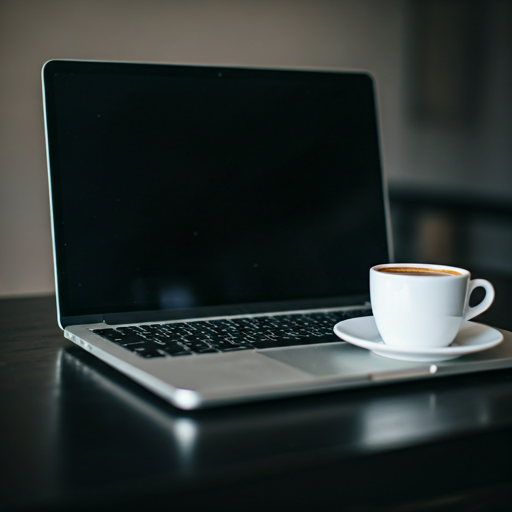 Laptop and coffee